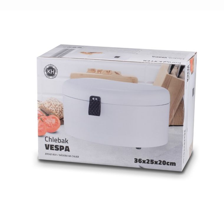 Könighoffer, Vespa, chlebak stalowy, biały, 36-23,5-18,5 cm