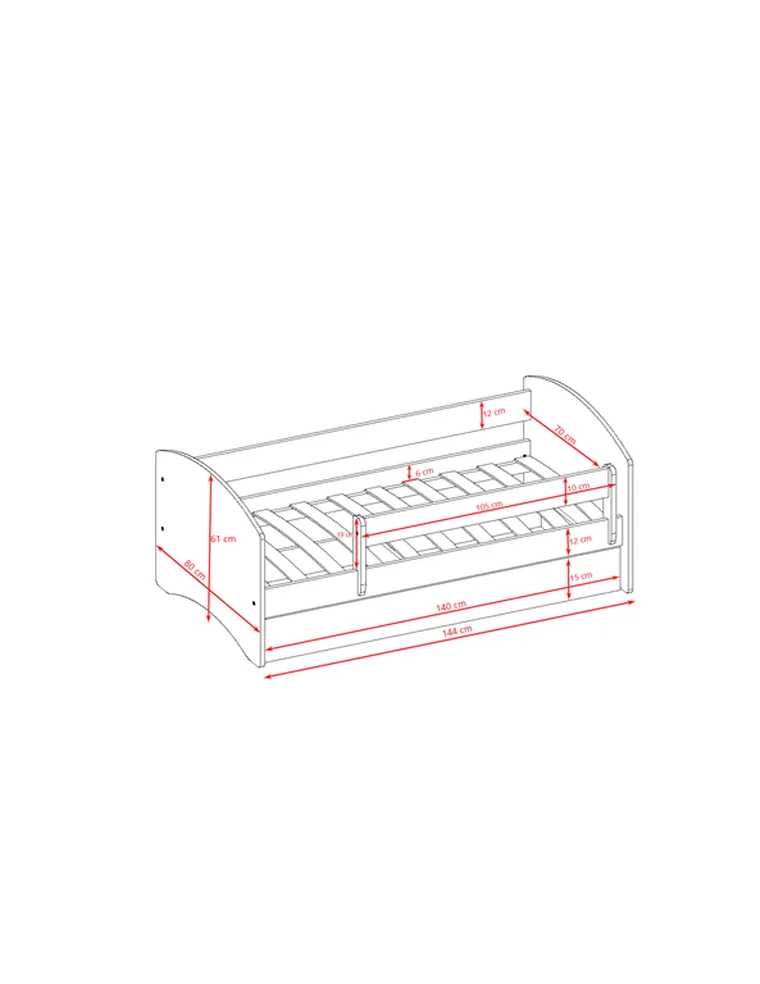 Kocot Kids, Babydreams, łóżko, białe, miś kwiatki, 70-140 cm