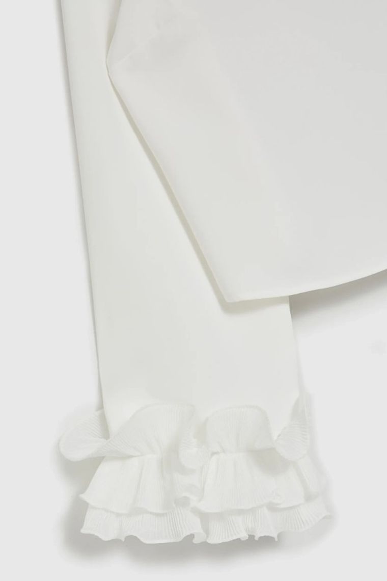 Koszula damska z długim rękawem, biała, Moodo