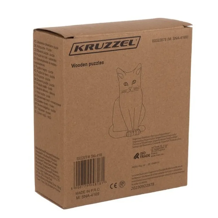 Kruzzel, kot, układanka drewniana