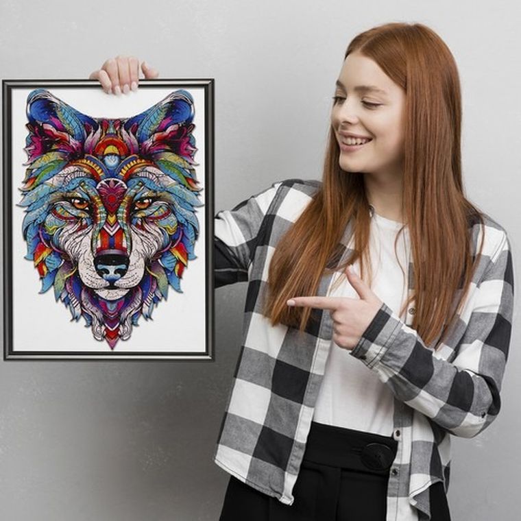 Kruzzel, wilk, układanka drewniana