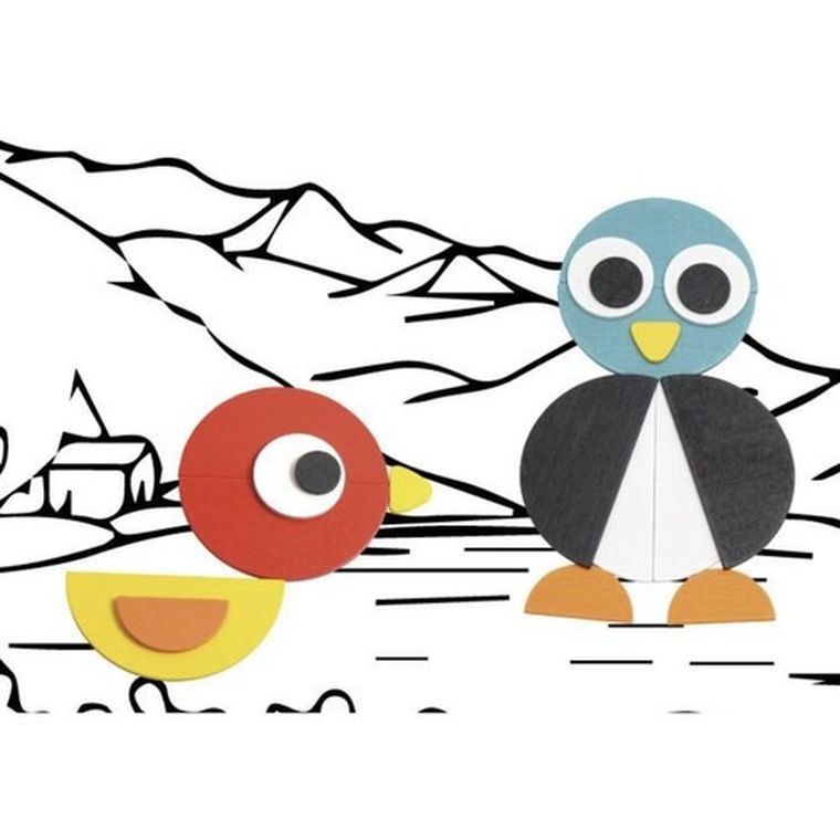 Kruzzel, zwierzątka, układanka drewniana