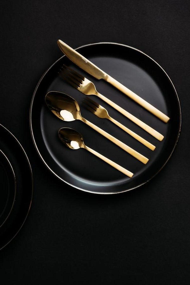 Kulig, Piano, komplet widelczyków do ciasta, Gold, 6 szt.