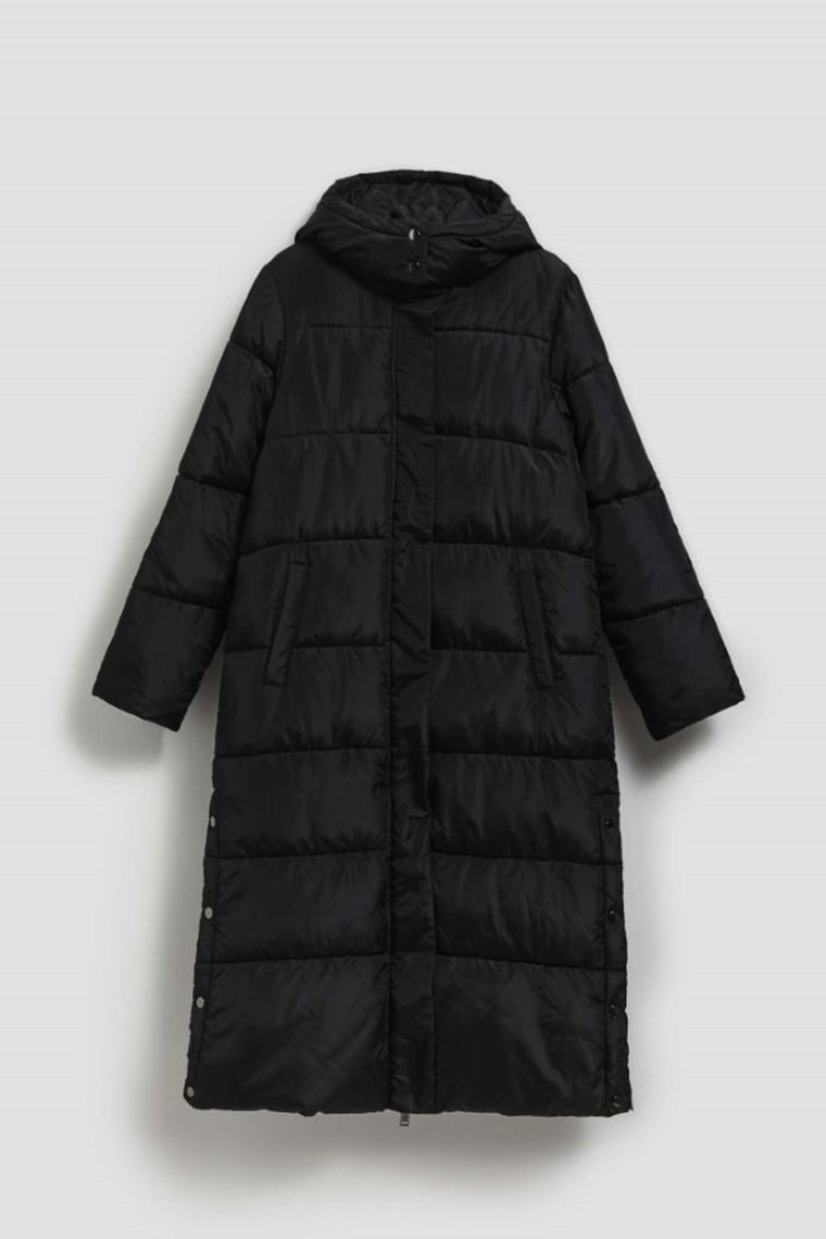 Kurtka damska z kapturem, czarna, Moodo