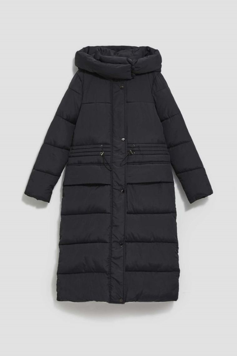 Kurtka damska z kapturem, czarna, Moodo