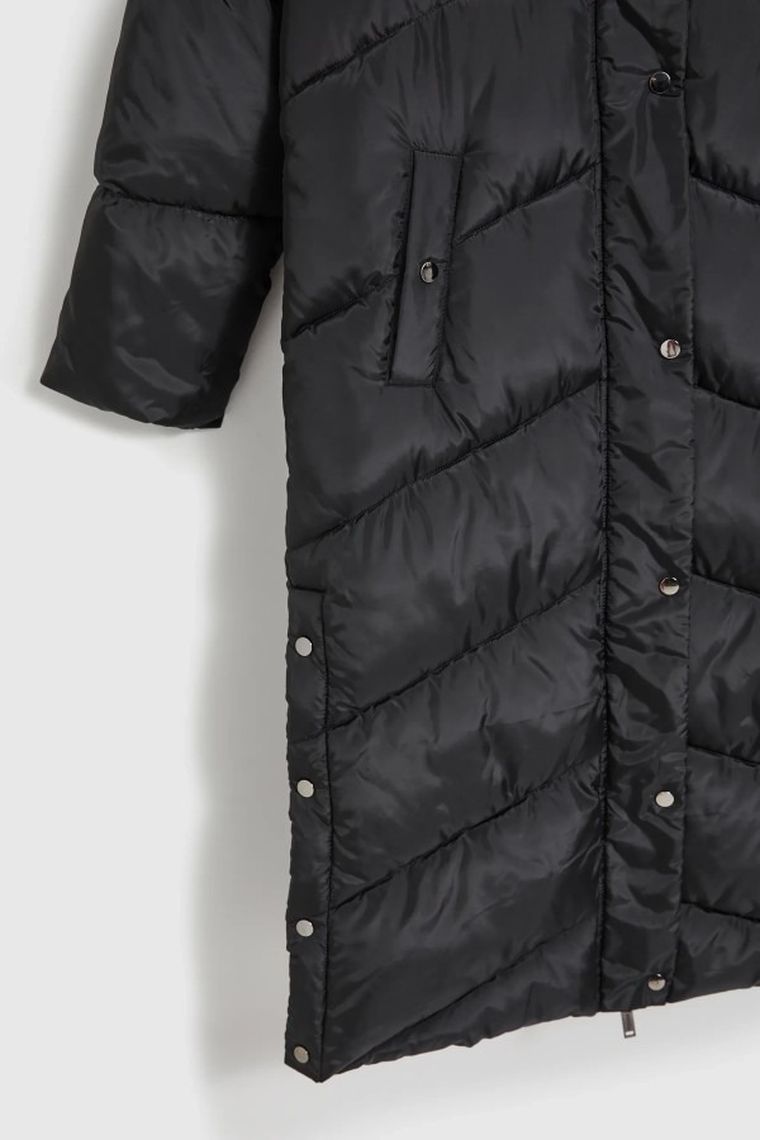 Kurtka damska z kapturem, czarna, Moodo