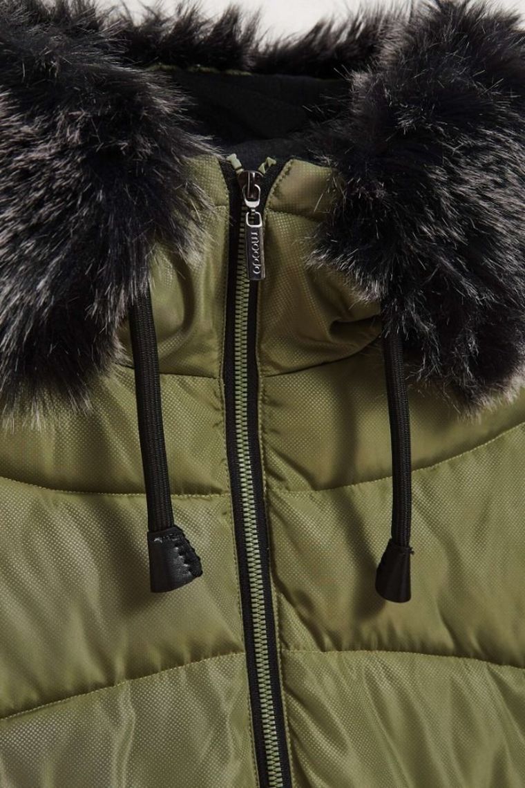 Kurtka damska z kapturem, khaki, Moodo