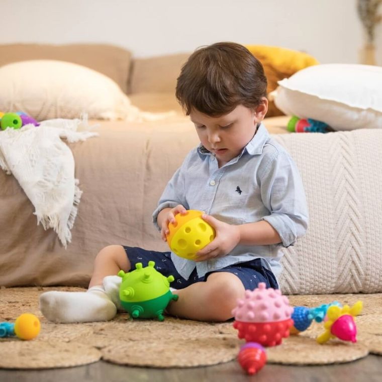 Lalaboom, Kulko-klocki, 3 odkrywcze kule, zestaw sensoryczny, 15 elementów