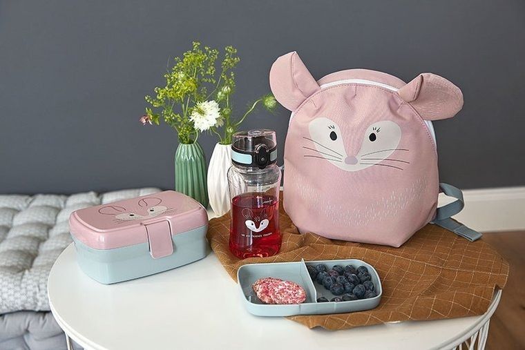 Lassig, About Friends, Szynszyla, zestaw na lunch: lunchbox + tritanowa butelka, 460 ml