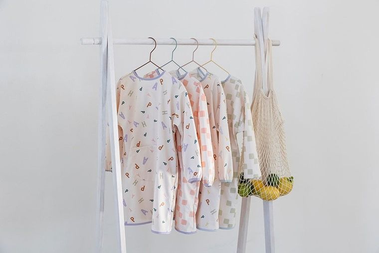 Lassig, Happy Fruits, fartuch z długim rękawem, wodoodporny, peach