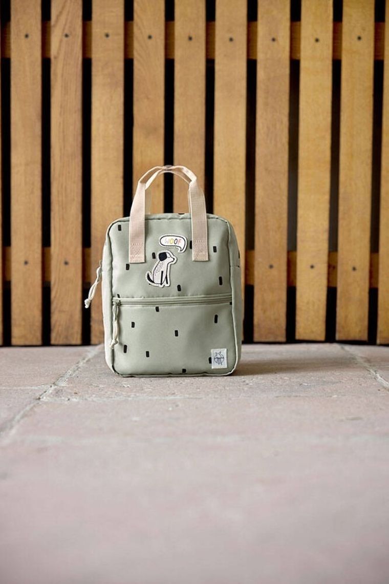 Lassig, Happy Prints, plecak dla przedszkolaka, kwadratowy, oliwkowy