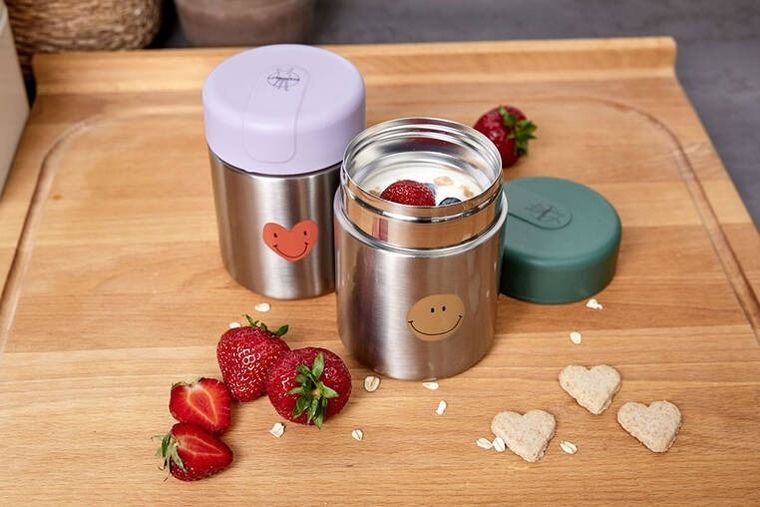 Lassig, Happy Rascals Smile, termos obiadowy, Sky Blue, 315 ml