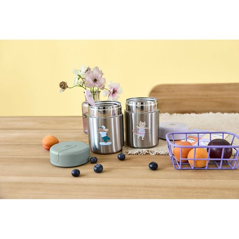 Lassig, Tiny Team, pojemnik, termos obiadowy, piesek, kotek, 315 ml