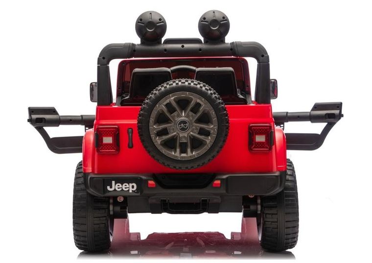 Lean Cars, Jeep Rubicon, pojazd na akumulator 4-4, DK-JWR556 4-200W 24V, czerwony