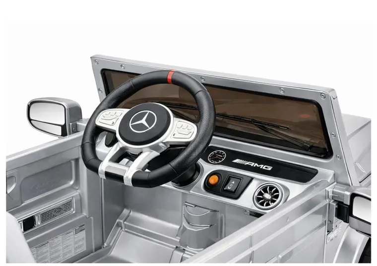 Lean Cars, Mercedes AMG G 63, pojazd na akumulator, srebrny lakierowany