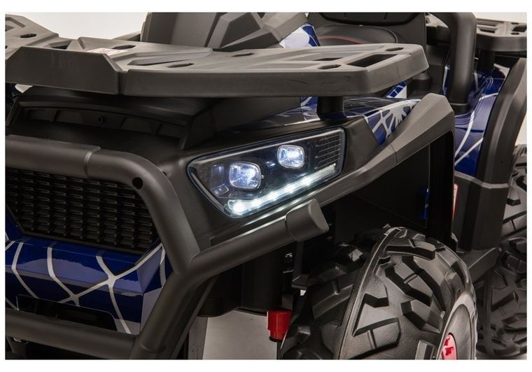 Lean Cars, quad, pojazd na akumulator, XMX607, niebieski lakierowany spider