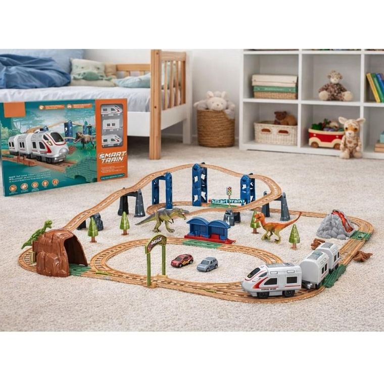 Lean Toys, interaktywna kolejka elektryczna z akcesoriami