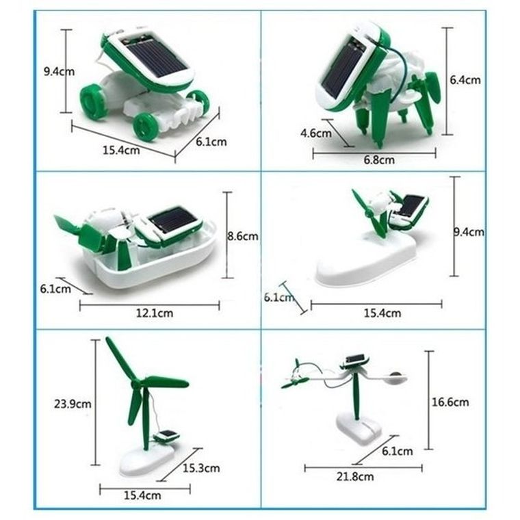 Lean Toys, robot solarny do złożenia, 6w1, zabawka interaktywna