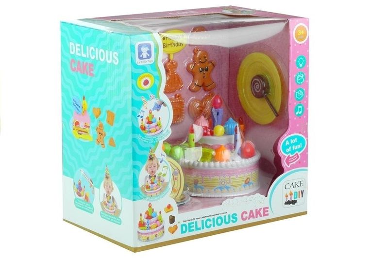 Lean Toys, tort urodzinowy, zestaw z akcesoriami