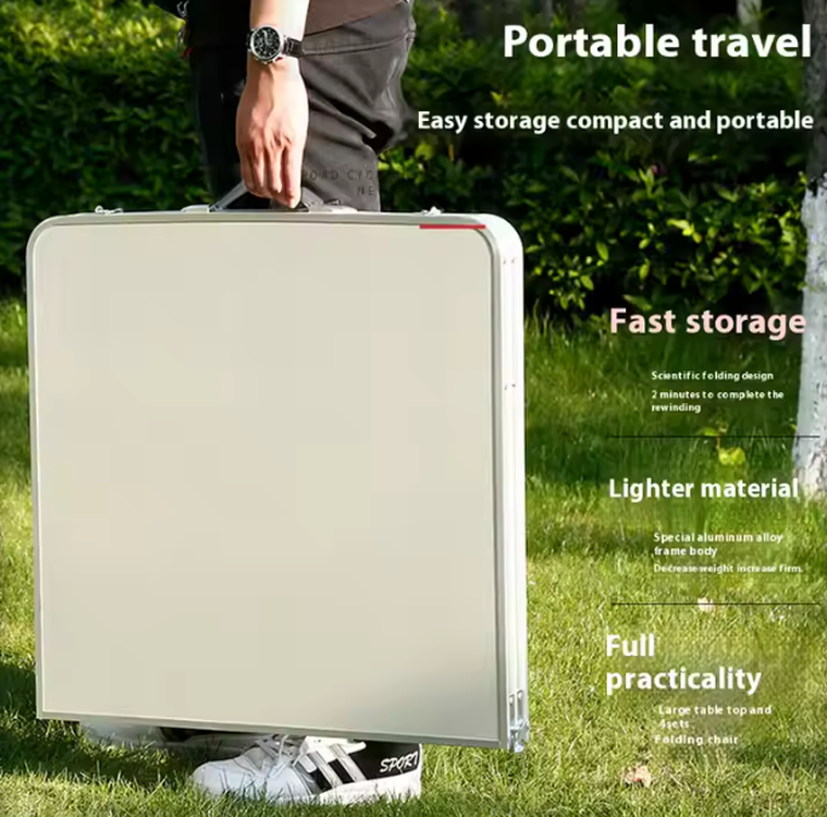 Lean Toys, zestaw turystyczny, stolik + 4 krzesła