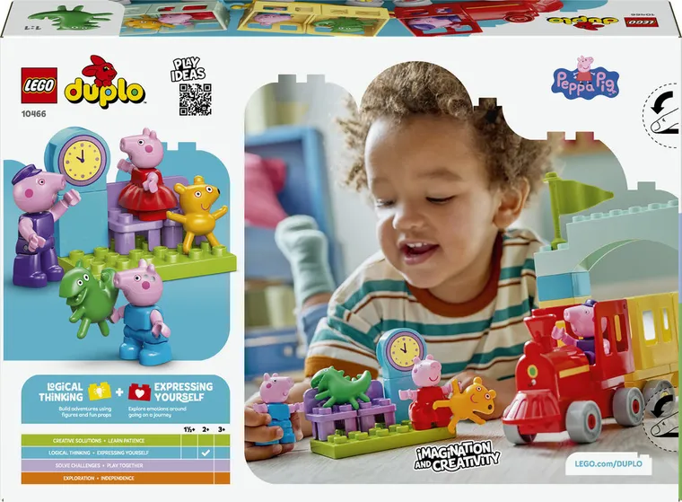 LEGO DUPLO, Świnka Peppa, Podróż pociągiem i Dziadek Świnka, 10466