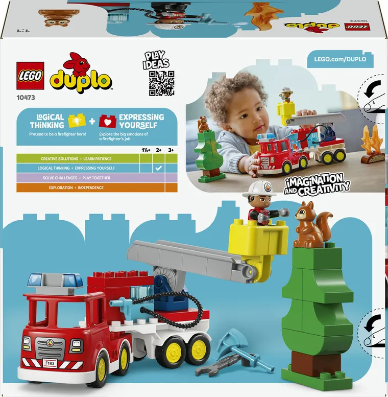 LEGO DUPLO, Wóz strażacki z wężem i strażakiem, 10473