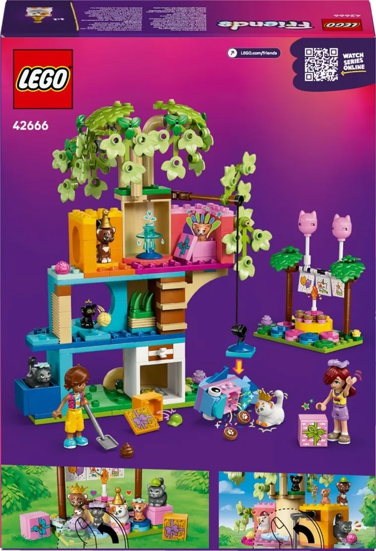 LEGO Friends, Kocie przyjęcie urodzinowe i domek na drzewie, 42666