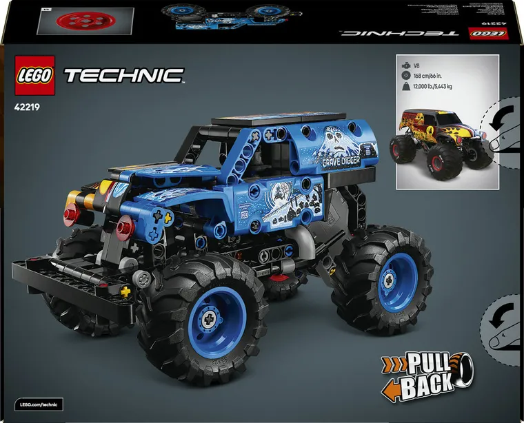 LEGO Technic, Monster Jam Grave Digger Ogień i lód, 42219