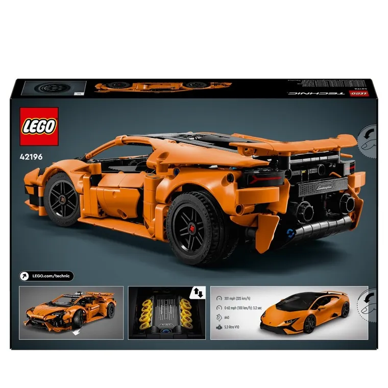 LEGO Technic, Pomarańczowe Lamborghini Huracán Tecnica, 42196