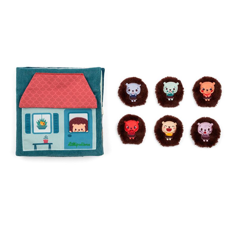 Lilliputiens, Jeżyk Leon, Emocje, książeczka aktywizująca z mini pacynkami, 18m+