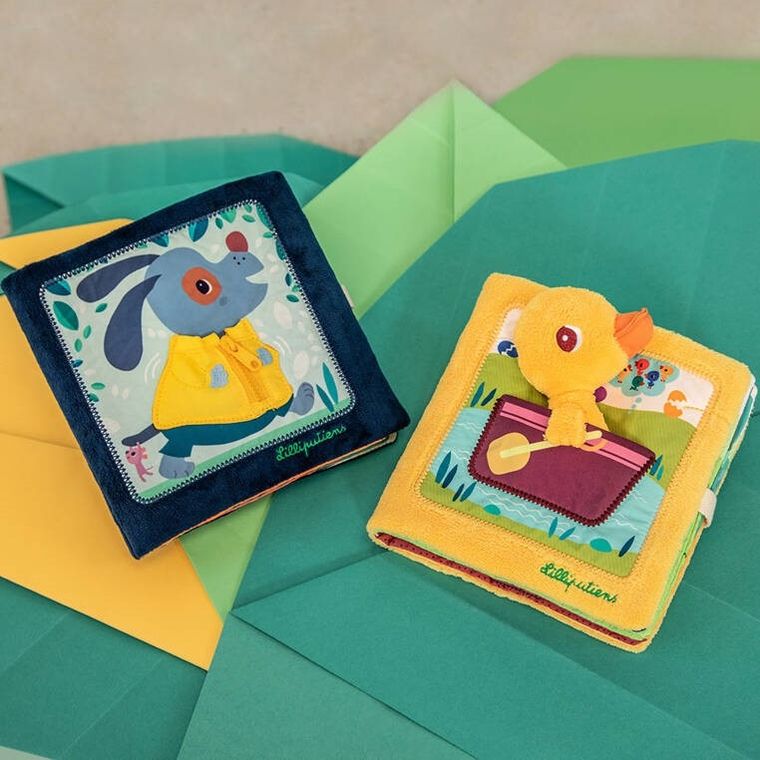 Lilliputiens, Kaczorek Gaspard, Na farmie, książeczka aktywizująca z mini-maskotką, 18m+