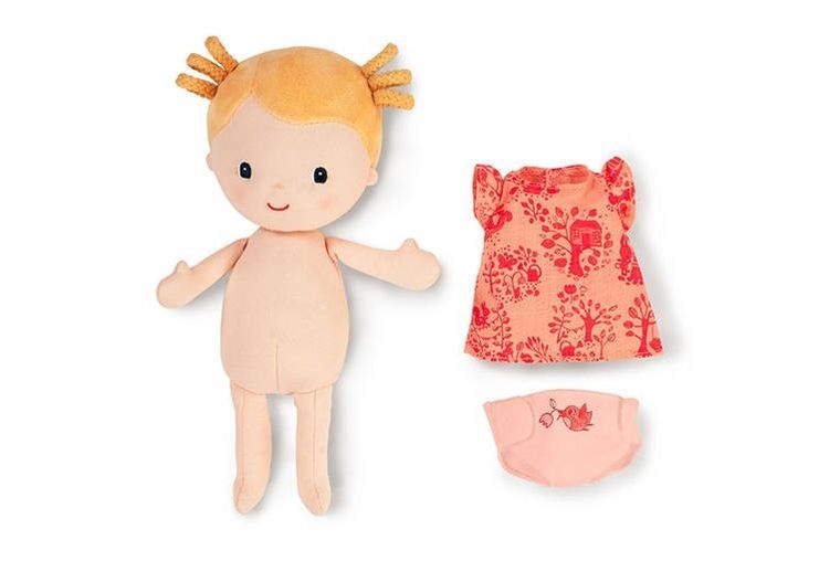 Lilliputiens, Lena, lalka dzidziuś w gondoli z komforterem i butelką mleka