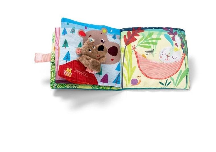 Lilliputiens, Niedźwiadek Cesar, książeczka z mini-pacynką na palec "Buziaki dla Cezara", 12m+