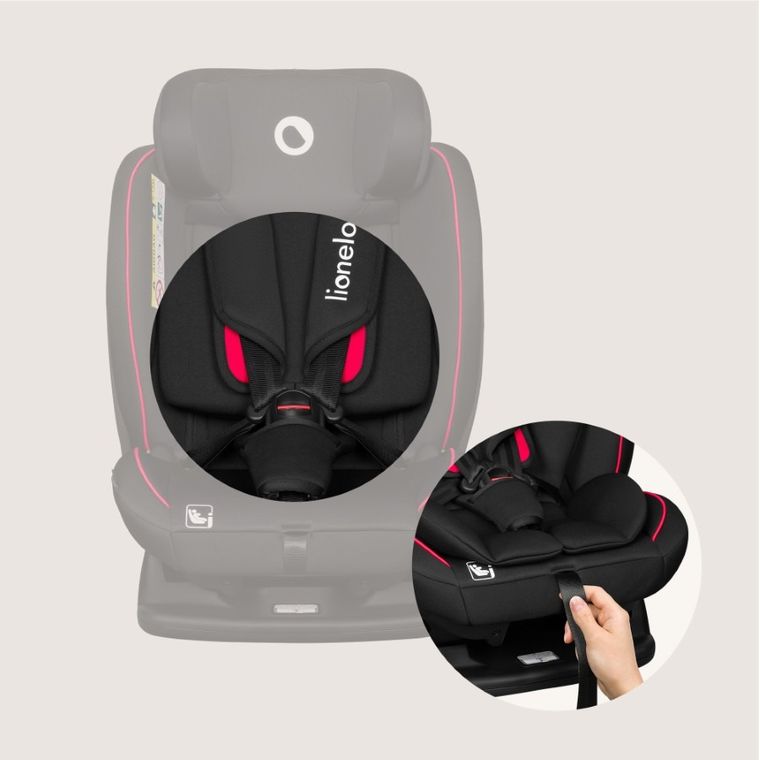 Lionelo, Aart, i-Size, fotelik samochodowy, black carbon red, 40-150 cm