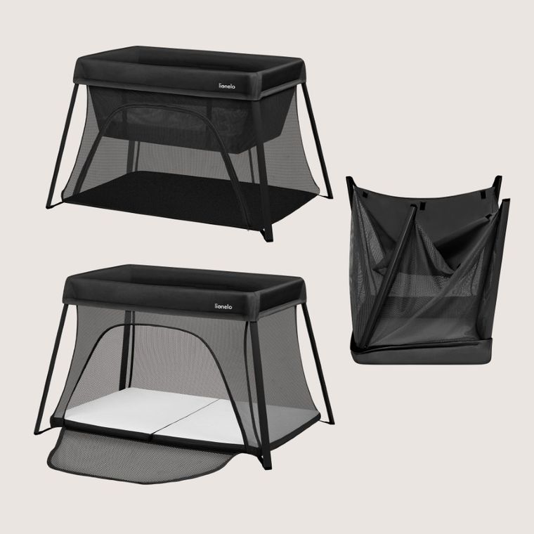 Lionelo, Alice, łóżeczko turystyczne, 3w1, Black