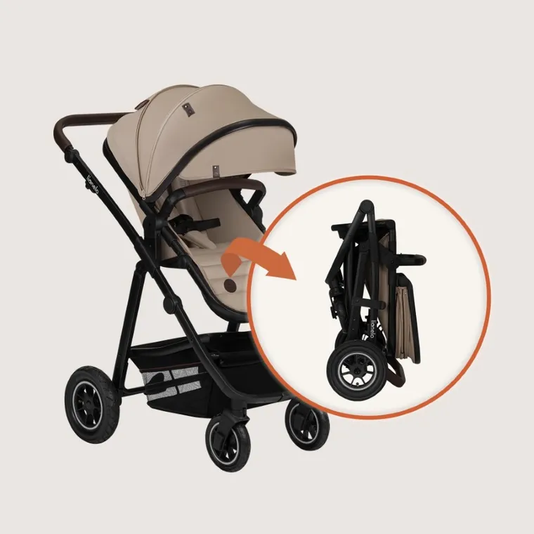 Lionelo, Amber Plus, wózek wielofunkcyjny z fotelikiem, 3w1, Beige Sand