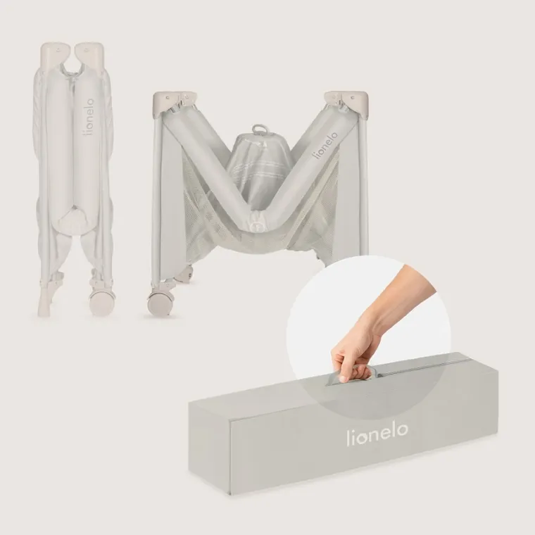 Lionelo, Amelie, kompaktowe łóżeczko turystyczne, beige sand