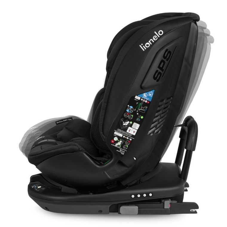 Lionelo, Bastiaan, RWF, I-size, fotelik samochodowy, Black Carbon, 0-36 kg, 40-150 cm