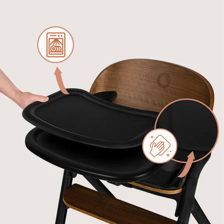 Lionelo, Celia, krzesełko do karmienia, black wood