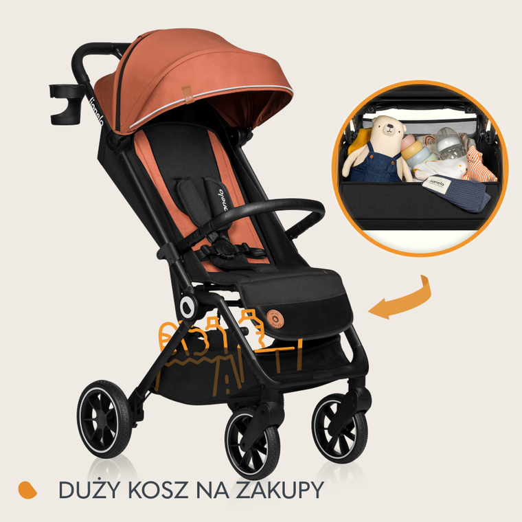 Lionelo, Cloe, wózek spacerowy, Brown Rust