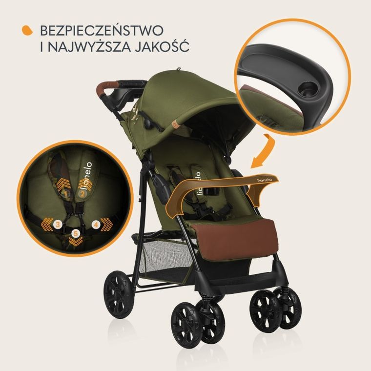 Lionelo, Emma Plus, wózek spacerowy, Forest Green