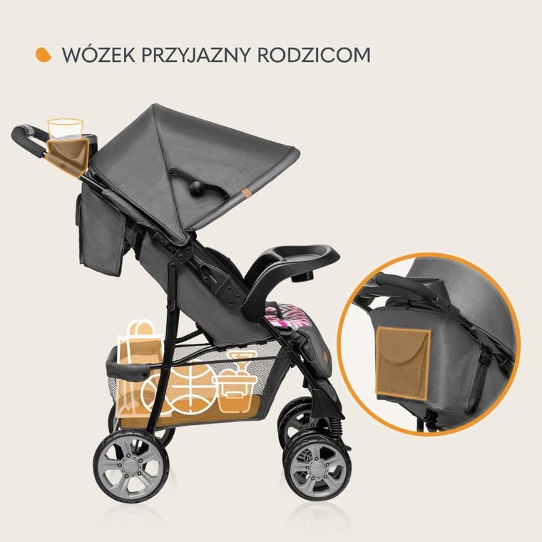 Lionelo, Emma Plus, wózek spacerowy, Pink Scandi