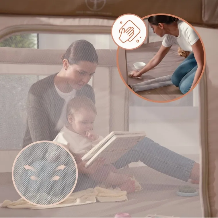 Lionelo, Florence, kojec dla dzieci, Easy Fold, grey graphite