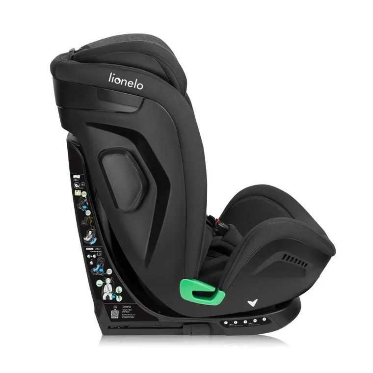 Lionelo, Harper i-Size, fotelik samochodowy, black carbon grey, 76-150 cm