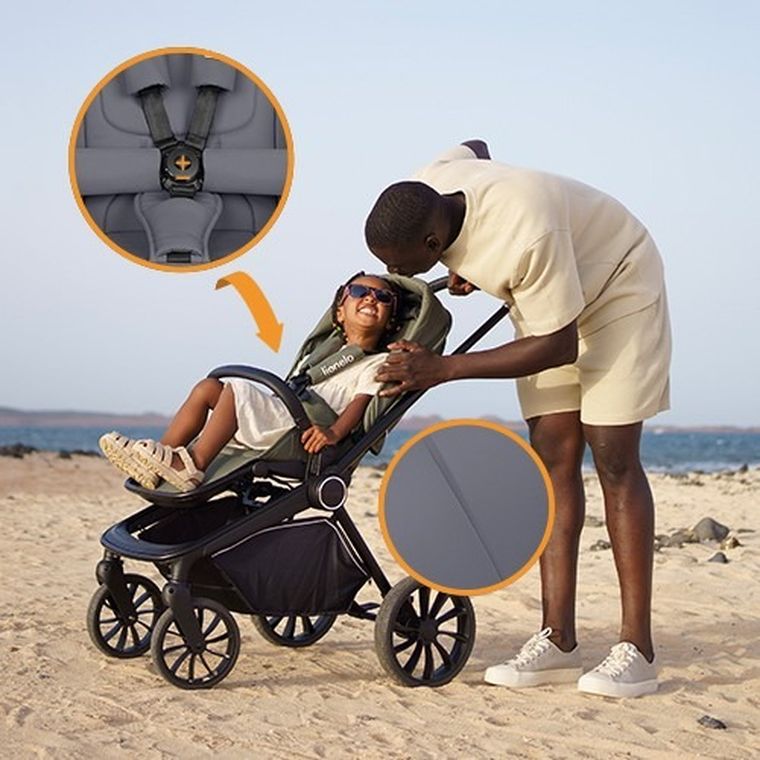 Lionelo, Mika Plus, wózek wielofunkcyjny, 2w1, Grey Stone