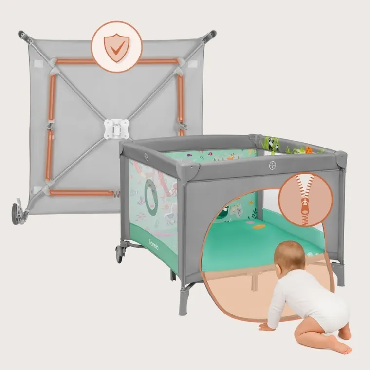 Lionelo, Mille Plus, kojec wielofunkcyjny, grey green