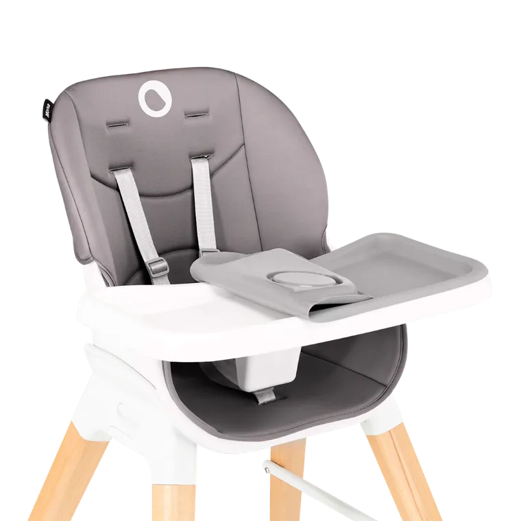 Lionelo, Mona, krzesełko do karmienia, 4w1, drewniane, szare