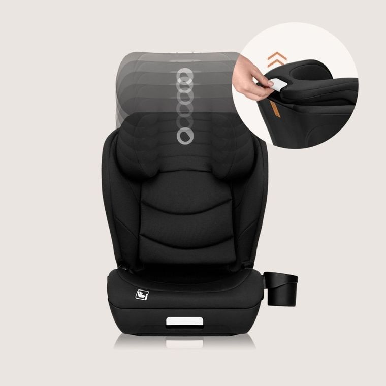 Lionelo, Neal, fotelik samochodowy, i-Size, Black Carbon, 100-150 cm