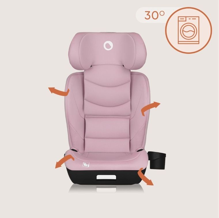 Lionelo, Neal, fotelik samochodowy, i-Size, Pink Lilac, 100-150 cm