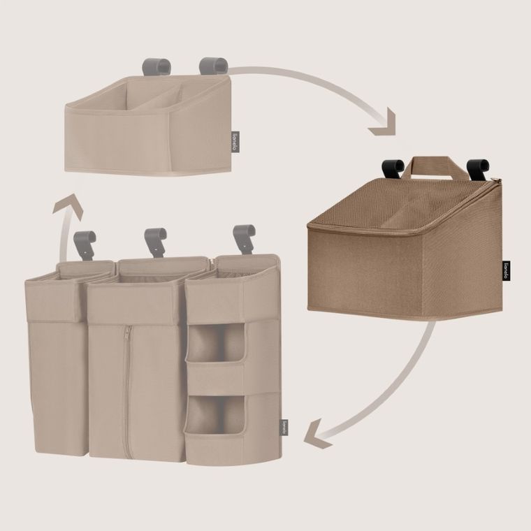 Lionelo, Sidepocket, organizer do łóżeczka, średni, beige